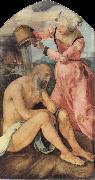 Albrecht Durer Job Castigated by his wife oil painting